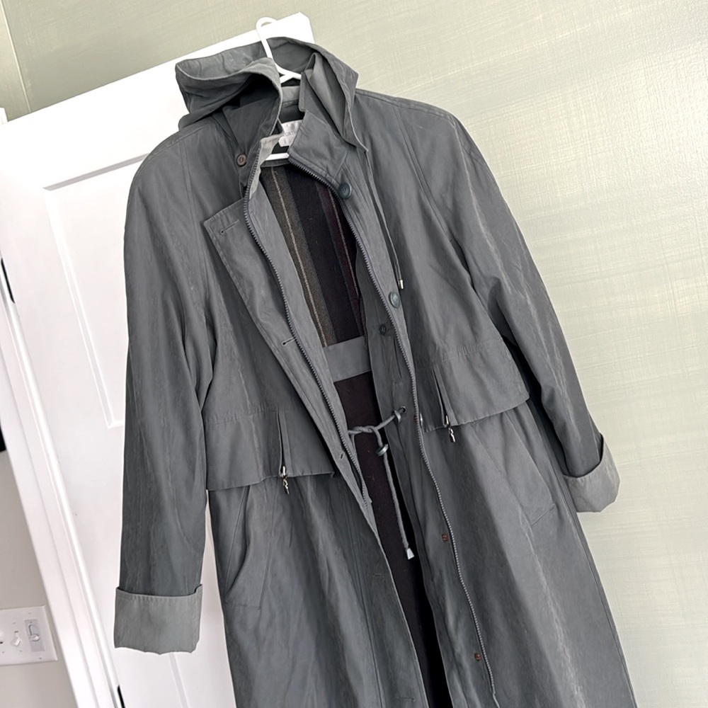 Suede trench coat